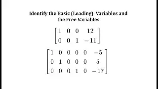 Determine Basic (Leading) Variables and Free Variables Given a Matrix in RREF