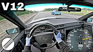 1993 Mercedes-Benz W124 SG65 V12 TOP SPEED DRIVE ON GERMAN AUTOBAHN 🏎