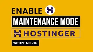 How To Enable Maintenance Mode In Hostinger | Hostinger Website Maintenance Mode