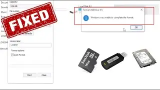 fix windows was unable to complete the format sd card, usb & pen drive on windows 10