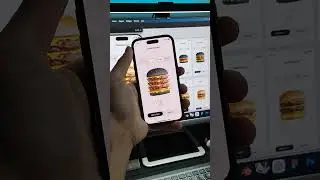 Figma prototype screen on a burger ordering design. 