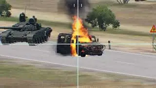 Another Convoy of Russian Armored Vehicles Were Attacked, Soldiers Running for Cover - Arma 3