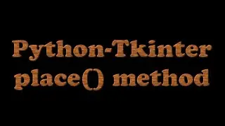 Tkinter Python GUI tutorial - Place Method  | Tkinter in Bangla | Python GUI