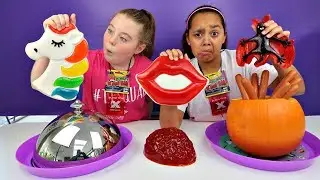 Real Food VS Gummy Food Challenge!! Halloween Special