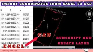 How I import Point From  Excel to AutoCAD || Import as TEXT || runscript and create layer