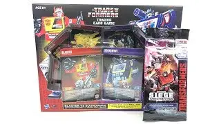 Unboxing/Quick Look: SDCC Exclusive TRANSFORMERS TCG Blaster vs Soundwave and Omnibots Packs