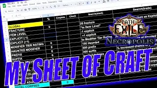 google sheet for necropolis graveyard crafting , POE 3.24