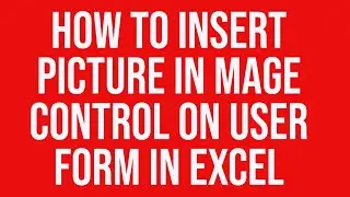 How to insert a picture in an image control on user form from an Excel worksheet