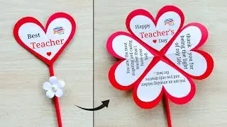 Happy teacher's day greeting card handmade || DIY Teacher's day pop-up card ideas