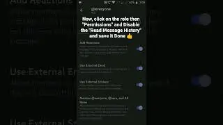 How to Disable Read Message History permission in a role in Discord Mobile #roduz #discord #howto