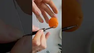 Мастер-класс:Брошь "МАНДАРИН НА ВЕТОЧКЕ" из полимерной глины FIMO #fimo #творчество