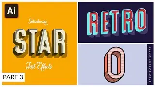 Retro Text Effect in Adobe Illustrator | 3D Text | Graphic design | Part1