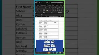 Auto fill Full Names - Excel Tips & Tricks! #shorts