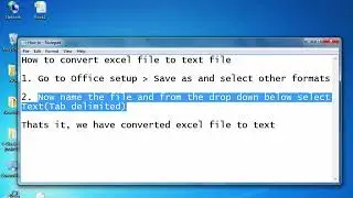 417  How to convert excel file to text file