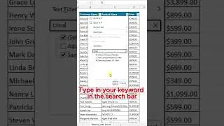 Filter with Search - MIcrosoft Excel Tip