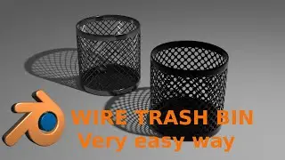 Blender 3d making a wire trash bin - Very easy way