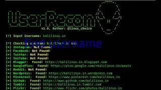 How to Install use and Run UserRecon Tool | Kali Linux 2021