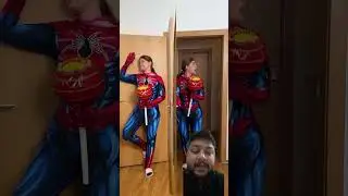 Spider girl with big big lollipop challenge 