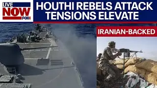 US Navy helicopters shoot down Houthi rebel gunboats after attack in Red Sea | LiveNOW from FOX