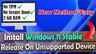 ✅Install Windows 11 on 2GB RAM without TPM and Secure Boot | New Method | Get Latest Official Build