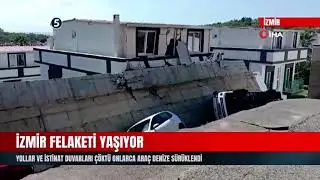 İzmir Felaketi Yaşıyor | Yollar ve İstinat Duvarları Çöktü Onlarca Araç Denize Sürüklendi