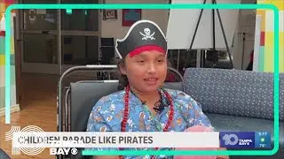 Pirates invade St. Josephs Childrens Hospital for a Gasparilla parade experience