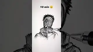 How to Draw Obito Uchiha in 10sec, 10mins, 10hrs 😳 