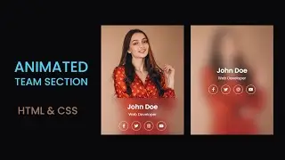 Animated Team Section Using Html & Css | Responsive