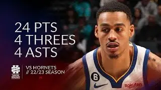 Jordan Poole 24 pts 4 threes 4 asts vs Hornets 22/23 season