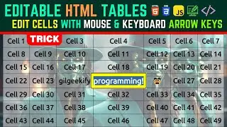 HTML Editable Table Tutorial: Edit Tables with Mouse and Keyboard Arrow Keys 