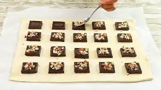 Chocolate puff pastry squares: just a few ingredients are needed for a delicious recipe!