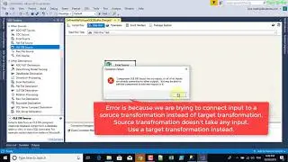 Solved - Component OLE DB source doesn't have any inputs