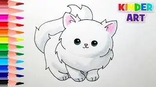 Как нарисовать кошку поэтапно | How to draw a cartoon cat