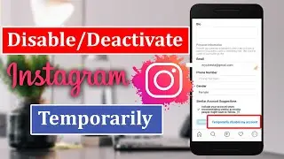 How to Deactivate or Disable Instagram Account Temporarily on Mobile ?