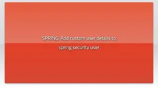 SPRING: Add custom user details to spring security user