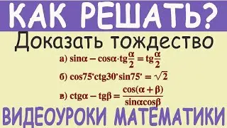 Доказать тригонометрическое тождество (формулы сложения) sinα-cosα tg(α/2)=tg(α/2). Алгебра 10 класс