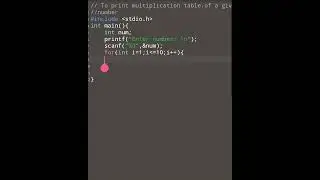 Print multiplication table of given number || Getting started with C || basics || beginners