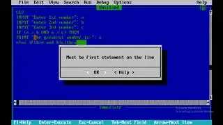 Multiple Conditions in QBASIC(Display the greatest number among three numbers)