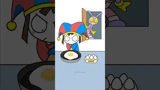 Pomni makes breakfast for Jax😊Make the perfect fried egg! TADC Funny Animation #shrots