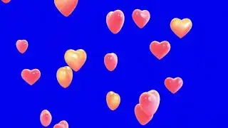 Pink 3D Hearts Floating Upwards And Rotating - Hearts Green Screen Pack