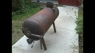 Простая печь-буржуйка из газового баллона