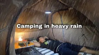 Solo Camping : Camping with thunderstorm all night | cook sardines | ASMR | Solo camping indonesia