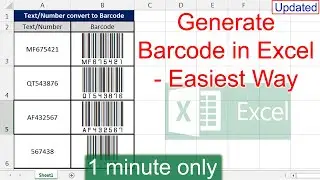 How to Generate barcode in Excel for Text and Number using Barcode font 🔥🔥🔥