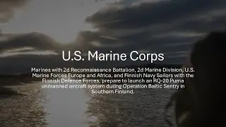 US Marine Corps Launching an RQ 20 Puma Unmanned Aircraft