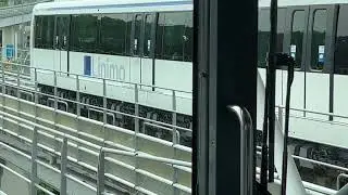 Linimo MagLev Train arriving at station Japan.