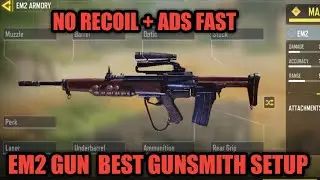 EM2 Gun Best Gunsmith build setup in codm | EM2 best attachment loadout codm | no recoil + Ads fast