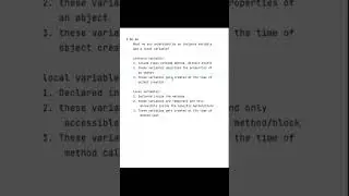 66. What is differencce between local and instance variables in java? 