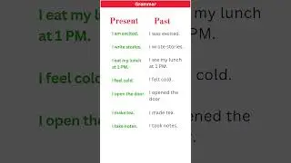 PRESENT, PAST TENSE |BASIC TENSES |SENTENCE |EXAMPLES |VERB FORMS