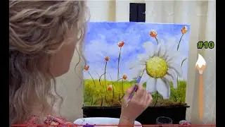 How to Paint a Dazzling Daisy with Acrylics | Paint and Sip at Home | Step by Step tutorial