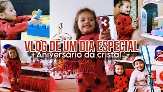 Vlog surpresa de aniversário da cristal de 3 anos | café da manhã especial com decoração da lady buy